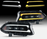 2015 – 24 Dodge Charger Triple Beam DRL Headlights - Image 2